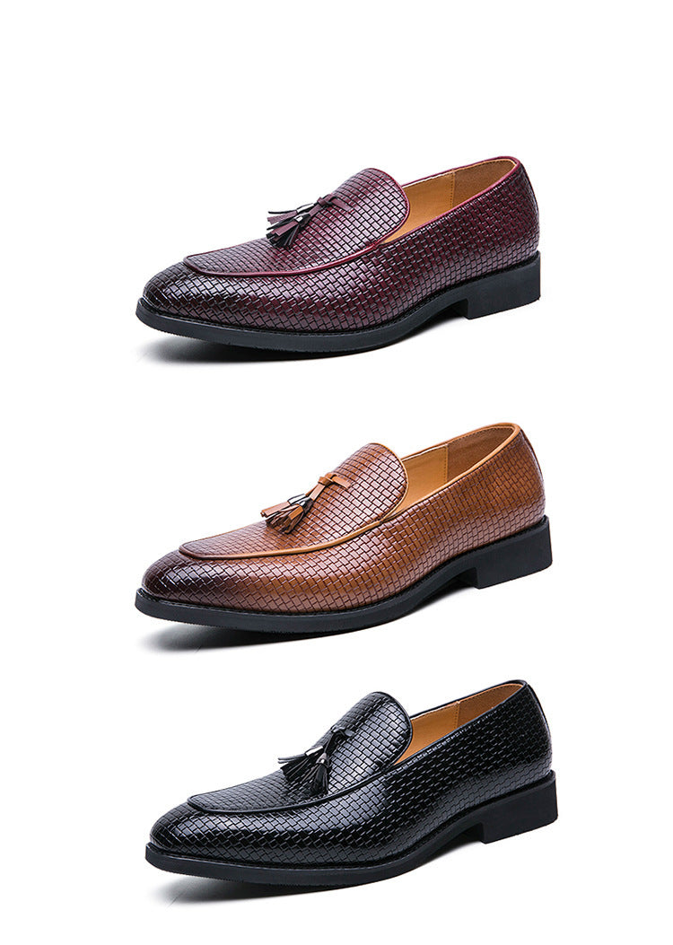 Chaussures en cuir à glissement pointu pour homme