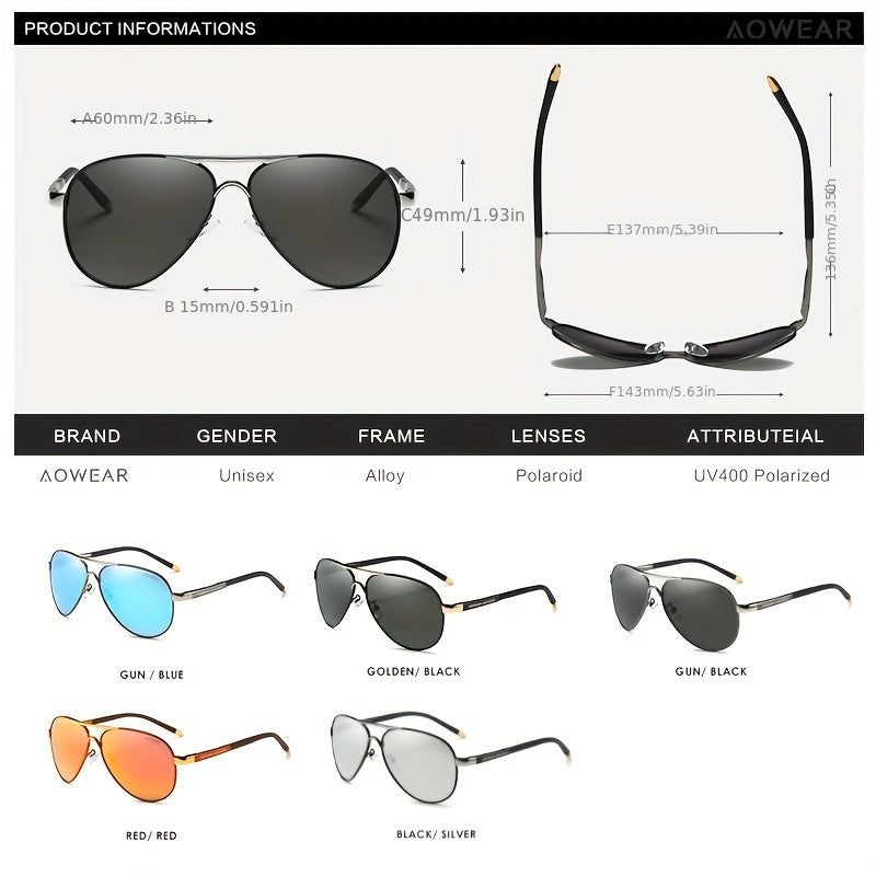 AOWEAR Classique Miroir Polarisé Pour Hommes, Conduite Lunettes