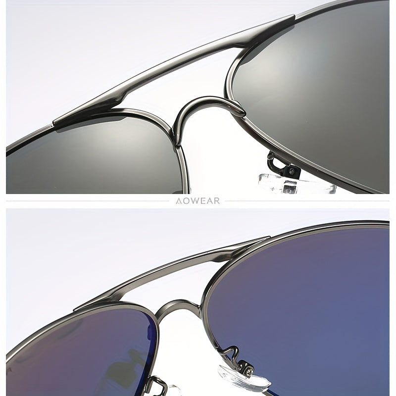 AOWEAR Classique Miroir Polarisé Pour Hommes, Conduite Lunettes