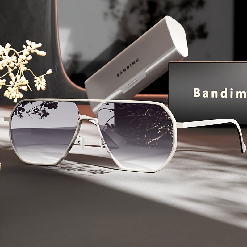 Bandimu Lunettes de luxe rétro pilote tendance pour homme – Monture en métal