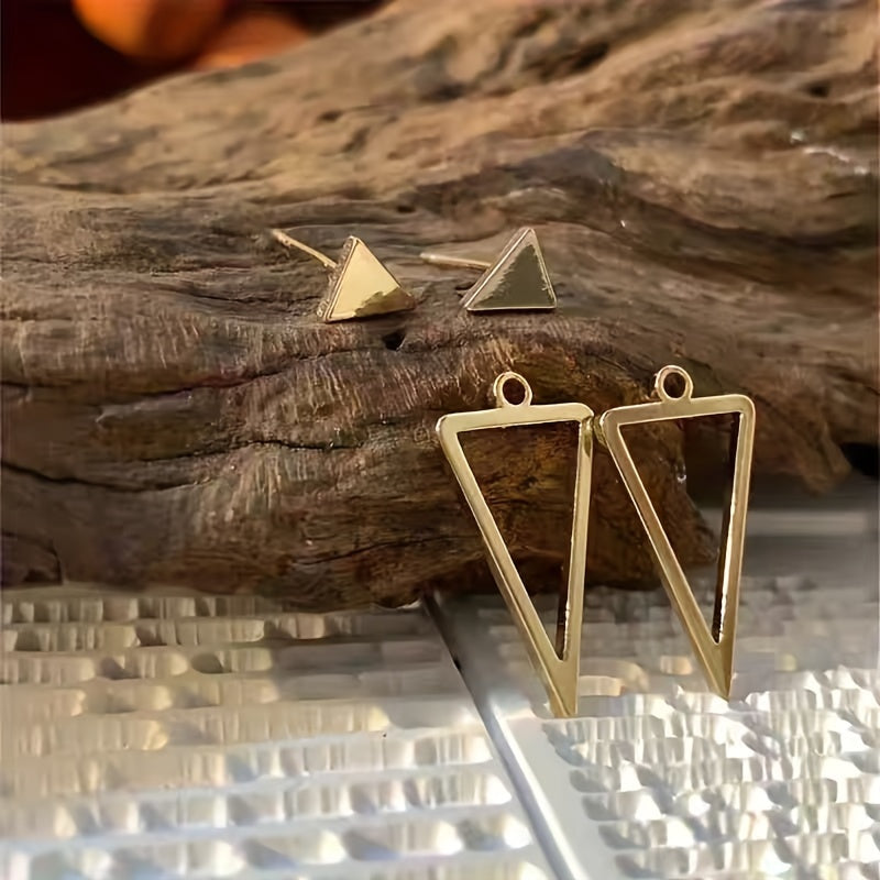 Boucles d'oreilles à tige géométriques en forme de triangle creux style bohème