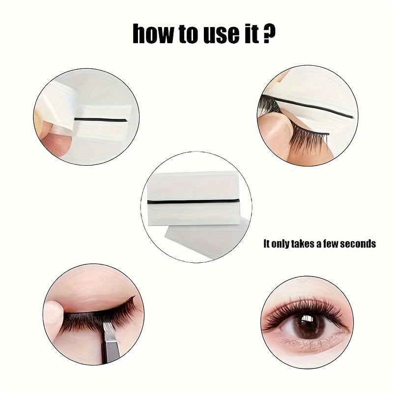 40 pièces ruban auto-adhésif pour faux cils ruban Eyeliner noir