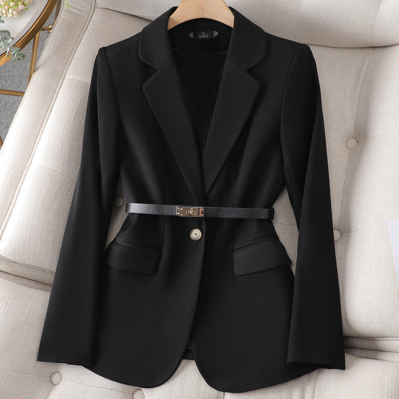 Blazer décontracté mode polyvalent Simple avec ceinture