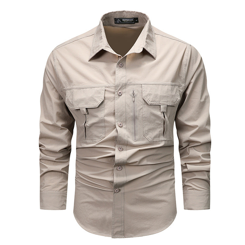 Casual chemise coton à manches longues