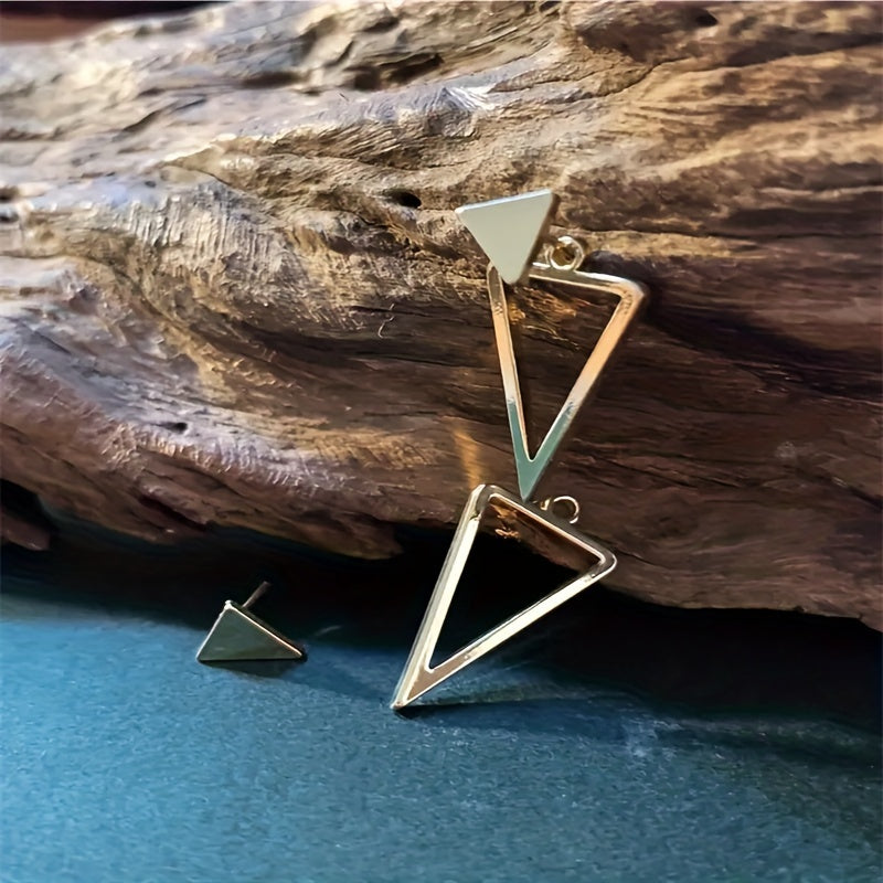 Boucles d'oreilles à tige géométriques en forme de triangle creux style bohème