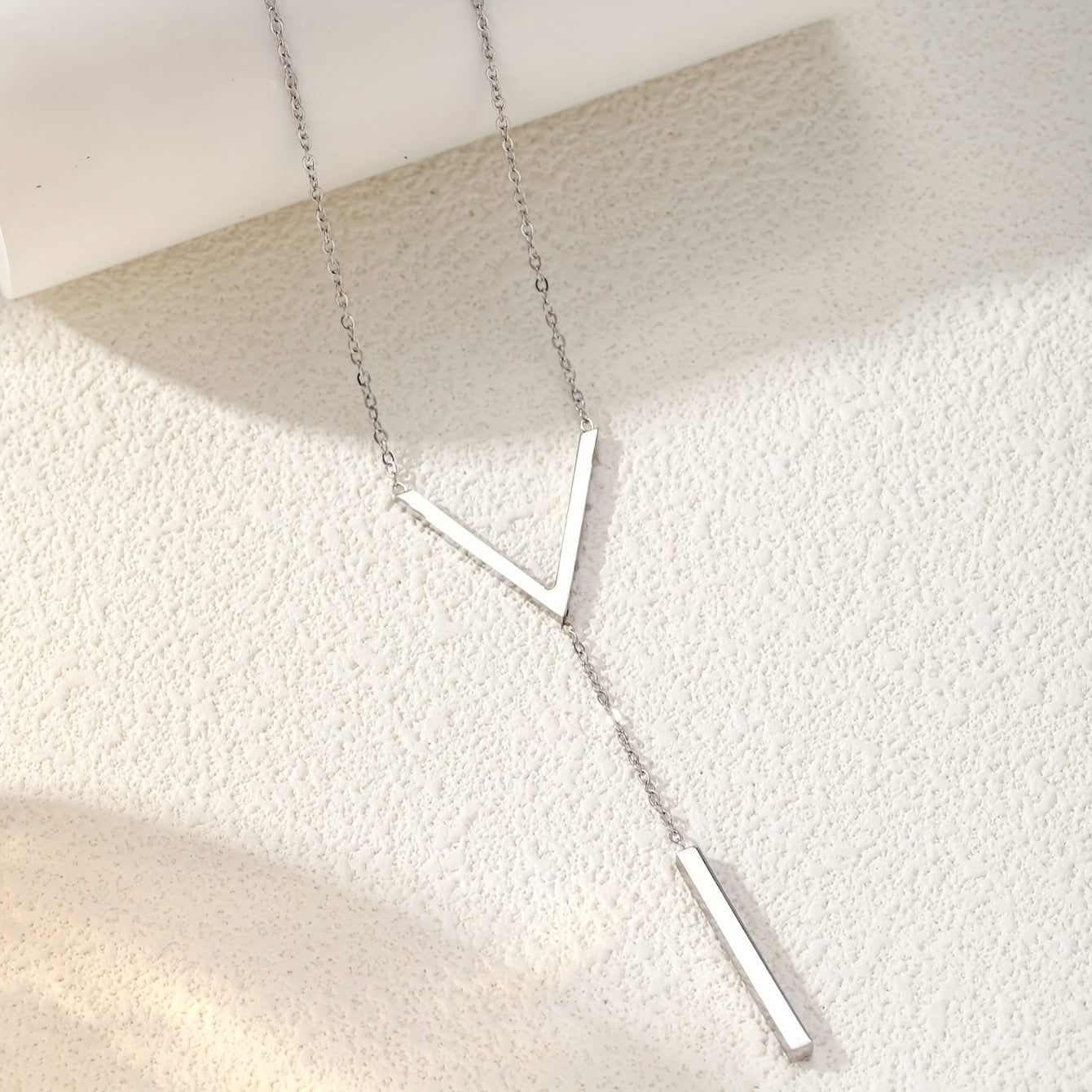 Collier Long en forme de V, chaîne de cou Simple en acier inoxydable