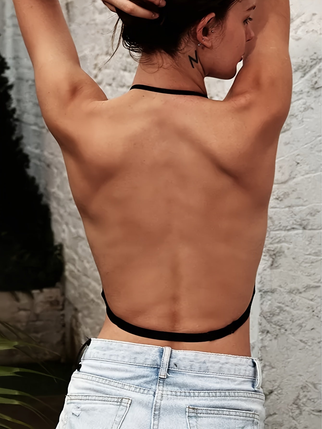 2 pièces soutien-gorge sans couture, dos nu en U, respirant et confortable avec bretelles réglables