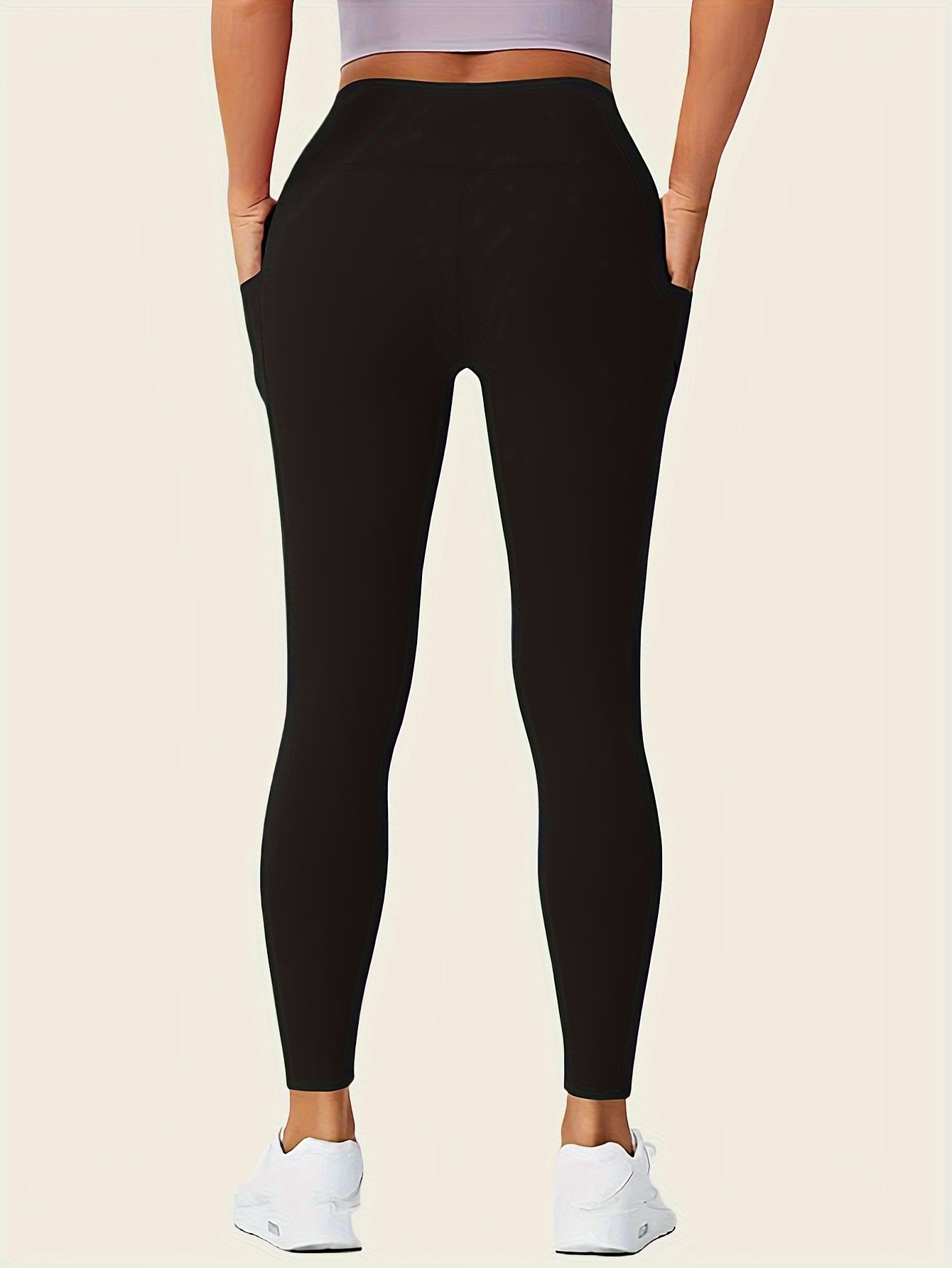 Leggings Slim taille haute sans couture avec poches latérales, vêtements de sport