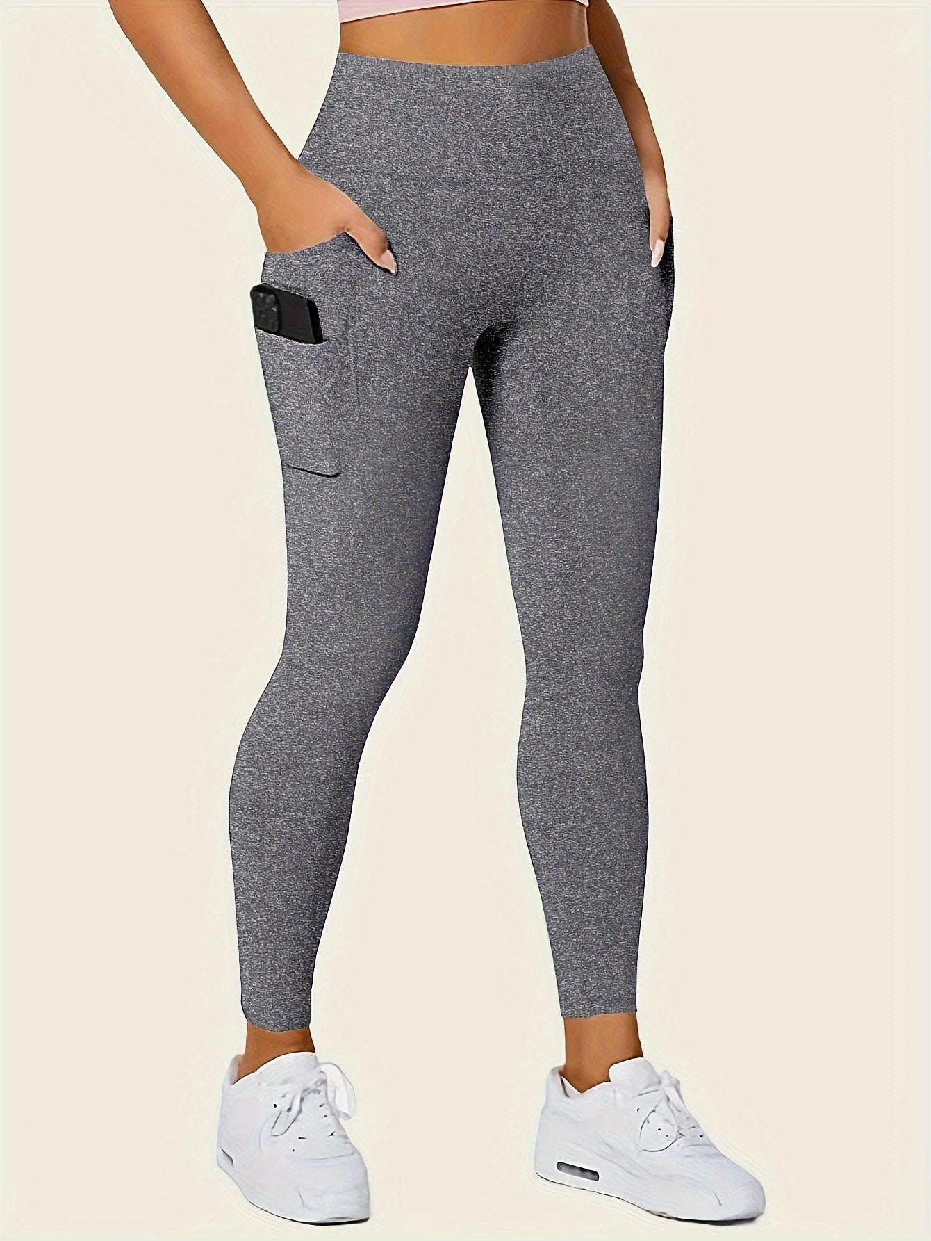 Leggings Slim taille haute sans couture avec poches latérales, vêtements de sport