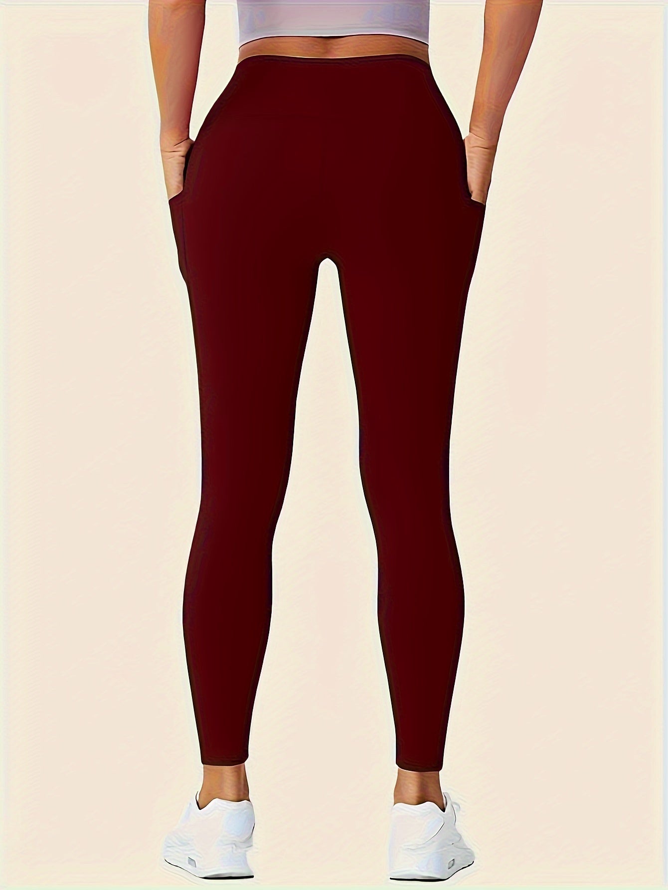 Leggings Slim taille haute sans couture avec poches latérales, vêtements de sport