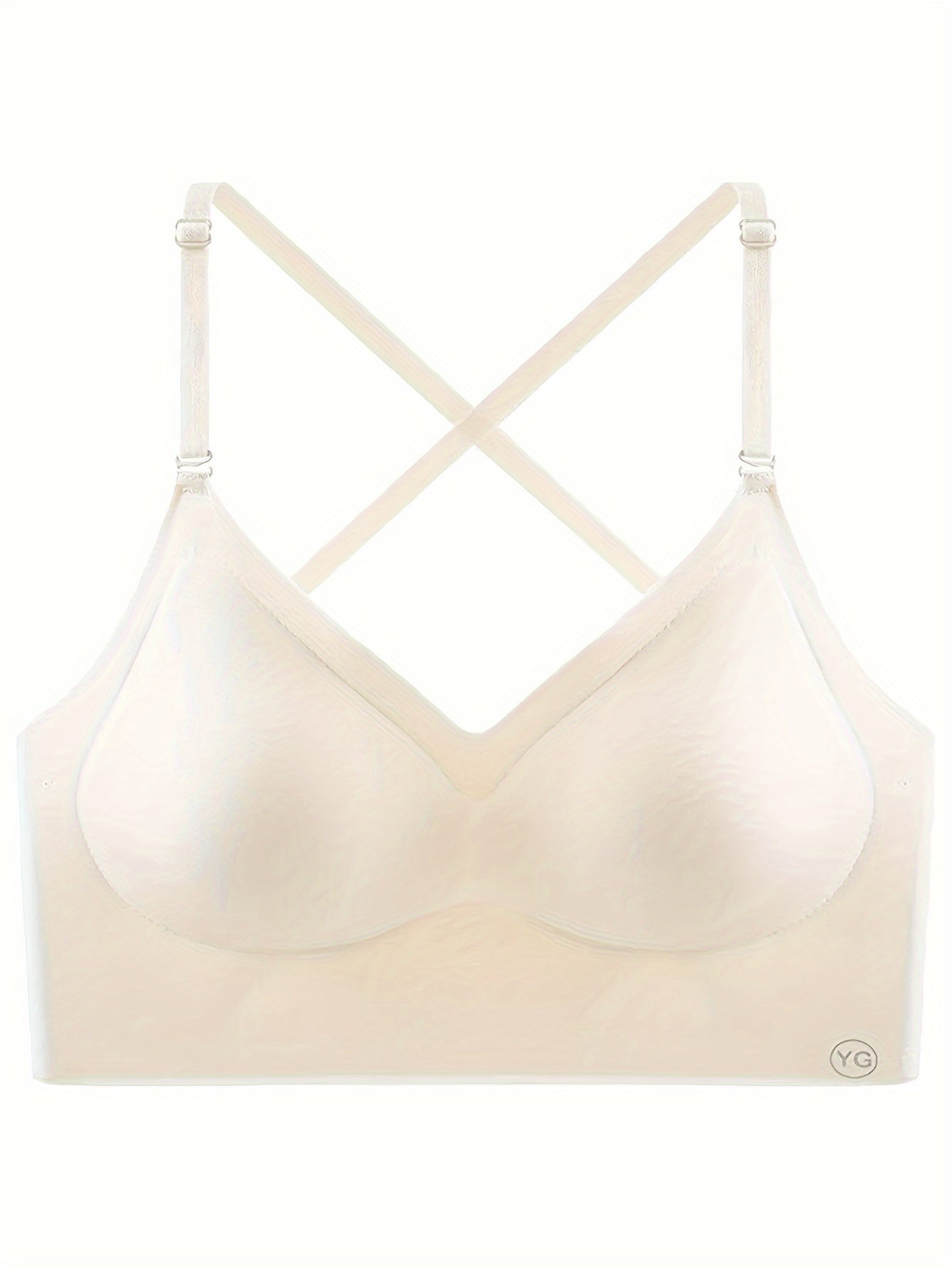 2 pièces soutien-gorge sans couture, dos nu en U, respirant et confortable avec bretelles réglables