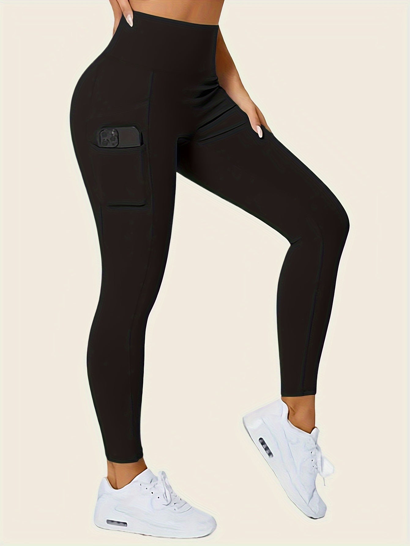 Leggings Slim taille haute sans couture avec poches latérales, vêtements de sport