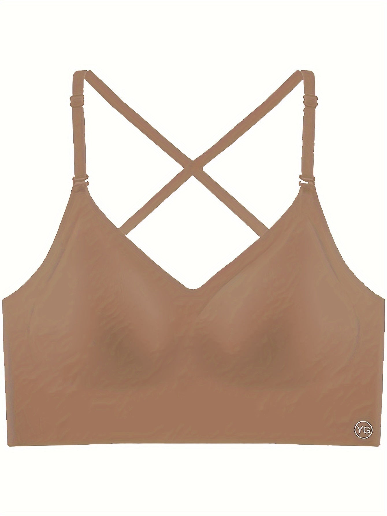 2 pièces soutien-gorge sans couture, dos nu en U, respirant et confortable avec bretelles réglables
