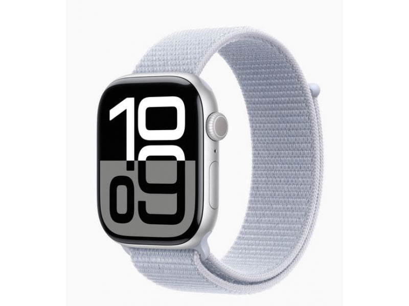 Apple Watch S10 Alu Argent 46mm GPS+Cellulaire Sport Bleu Nuage (MWY23QF/A)