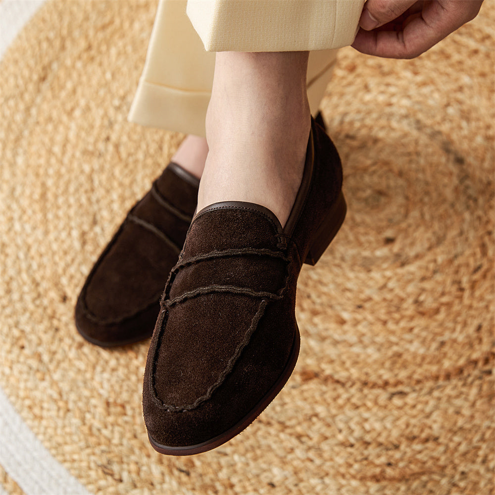 Chaussures rétro pour hommes en daim