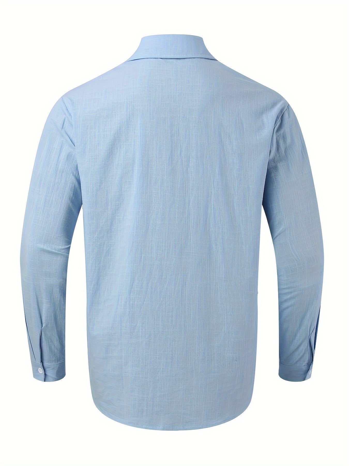 Chemise en coton à manches longues  à revers,  décontractée, confortable
