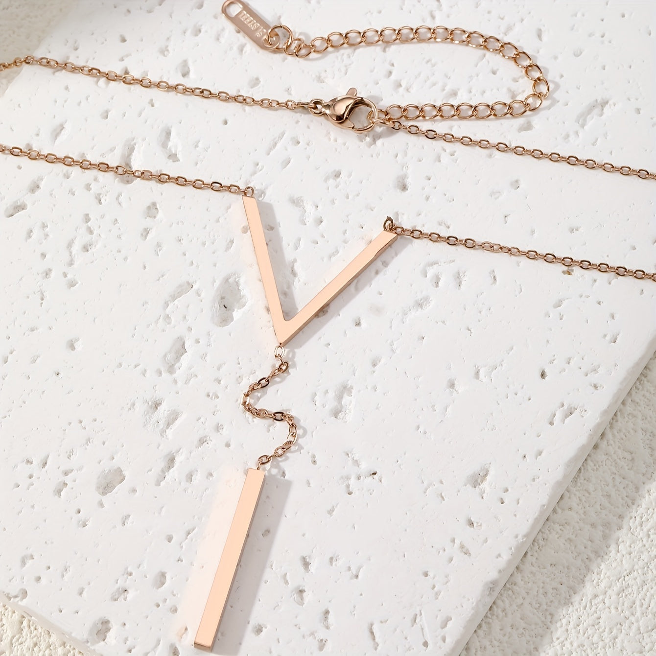 Collier Long en forme de V, chaîne de cou Simple en acier inoxydable