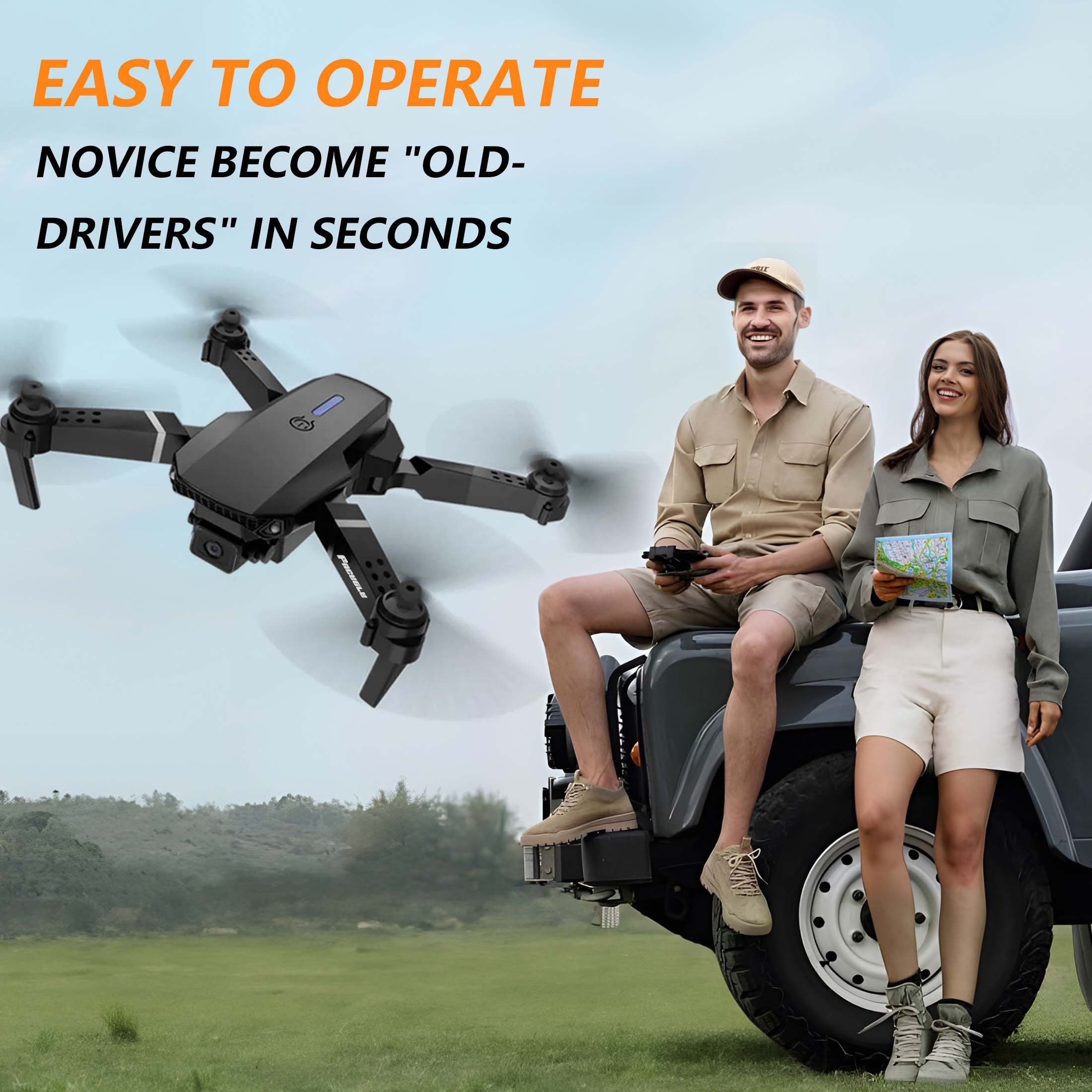 ABSLZER Drone E88, quadrirotor 480P avec deux caméras, facile à utiliser