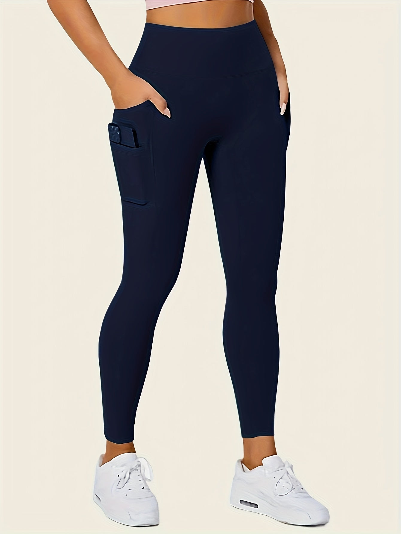 Leggings Slim taille haute sans couture avec poches latérales, vêtements de sport