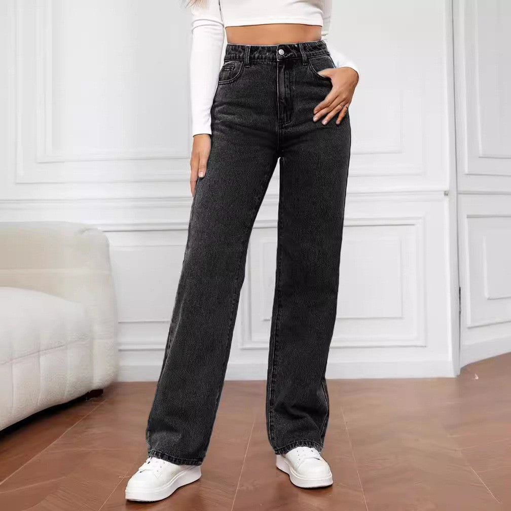 Pantalon Straight jean délavé