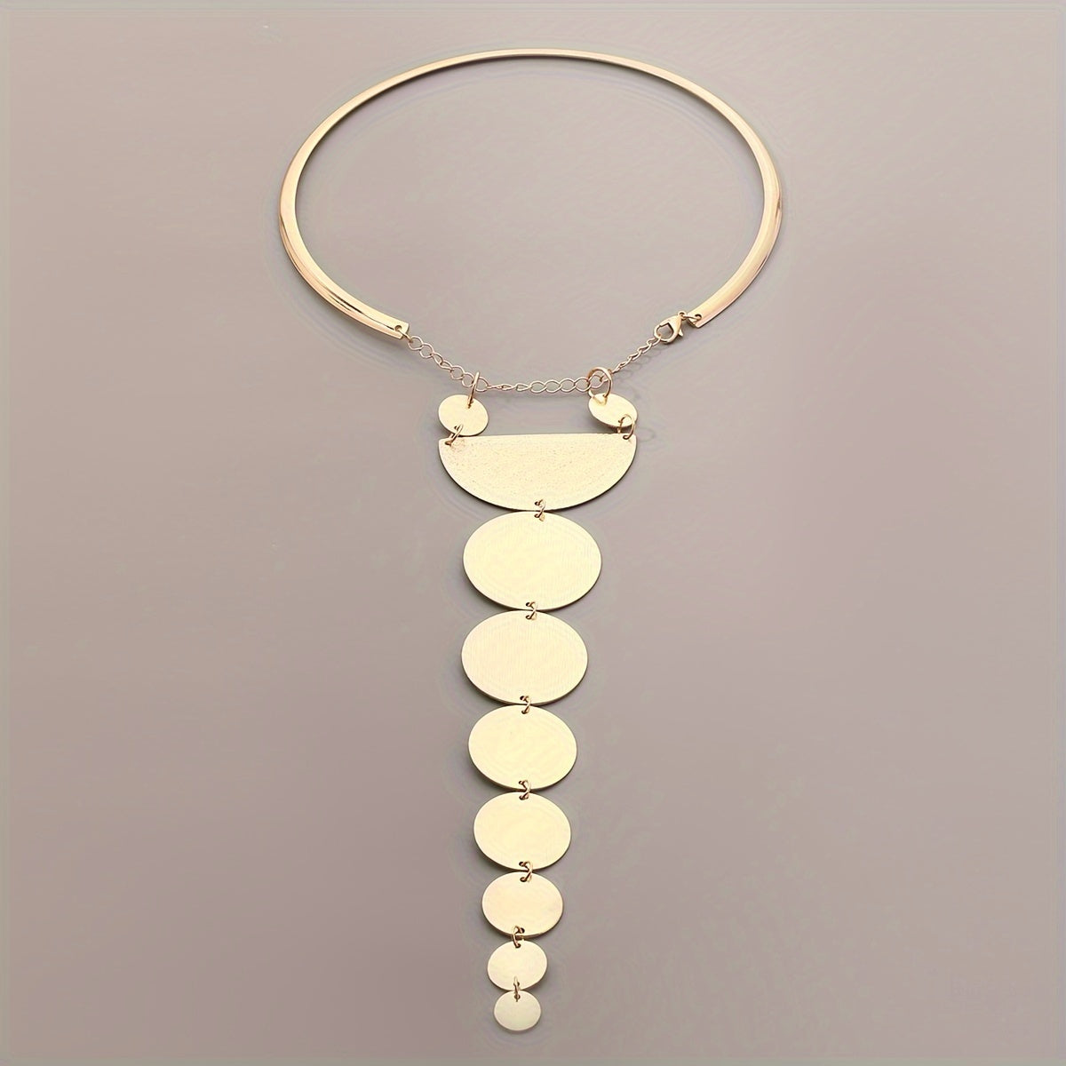 Collier d'épissure géométrique demi-cercle doré