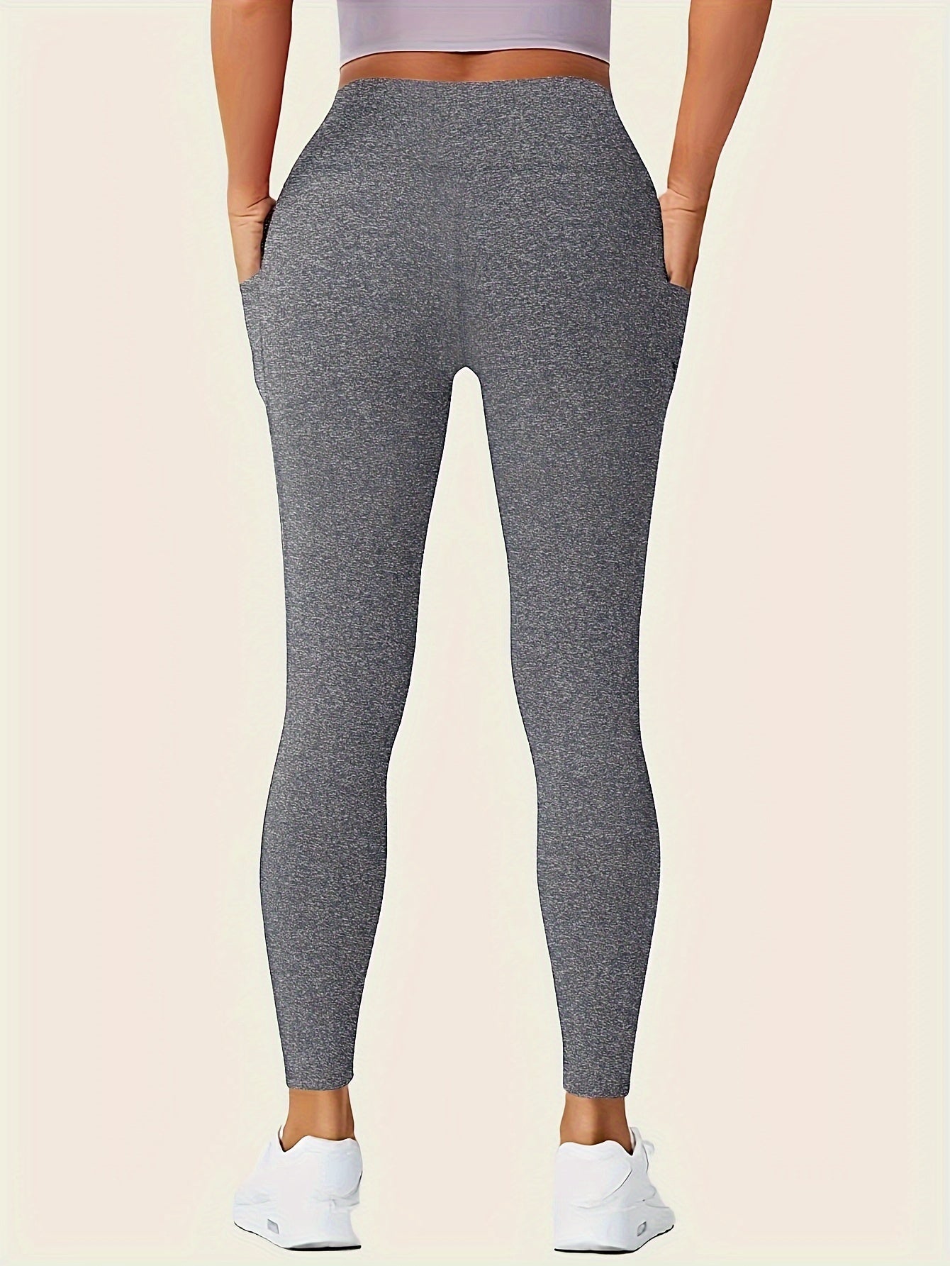 Leggings Slim taille haute sans couture avec poches latérales, vêtements de sport