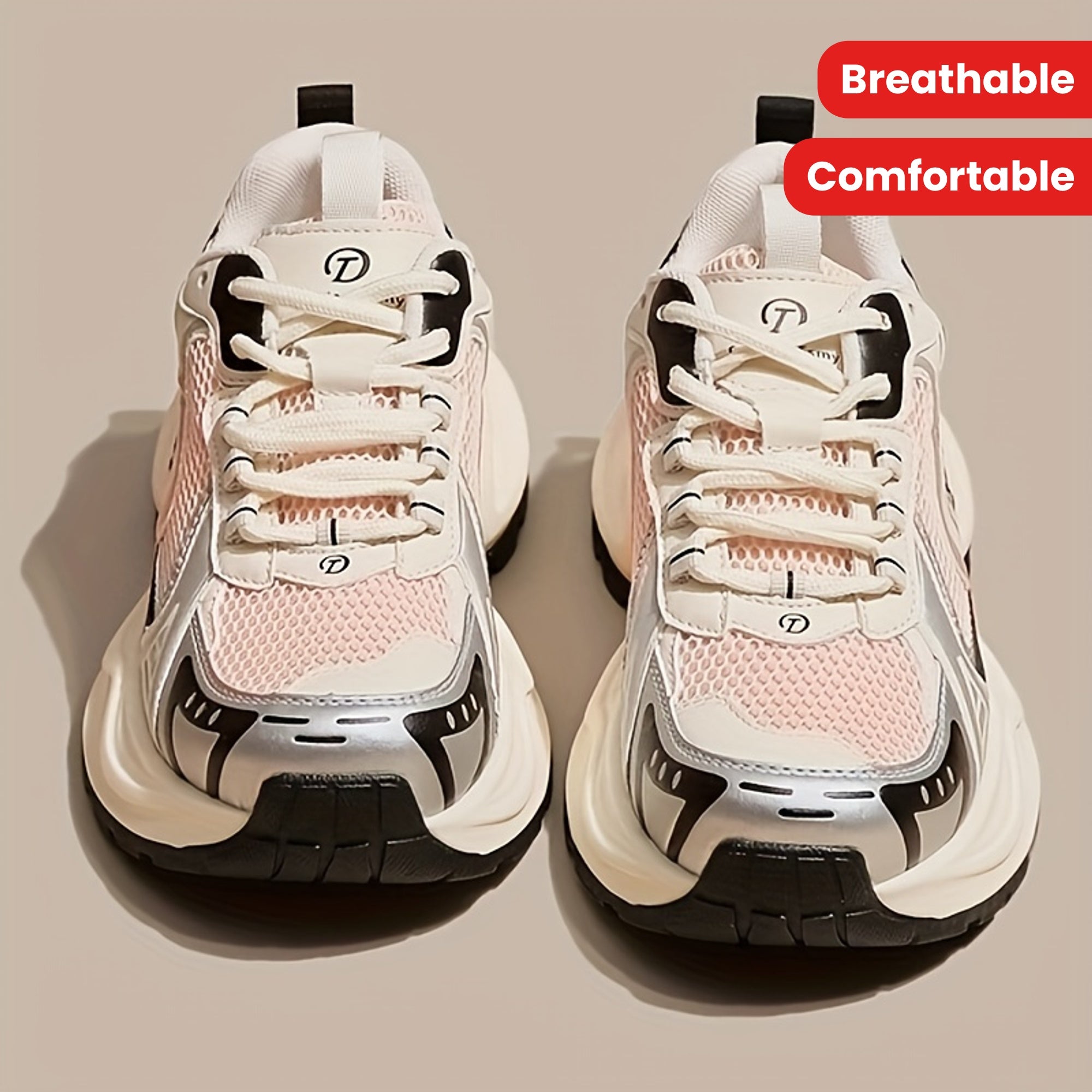 Chaussures à plateforme respirantes et confortables avec des accents scintillants